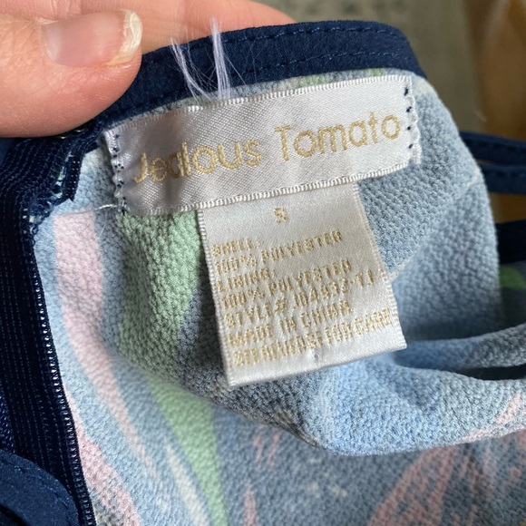 High Low Colorful Spring Summer Dress with Design, wrap waist and lined inside - Picture 4 of 8